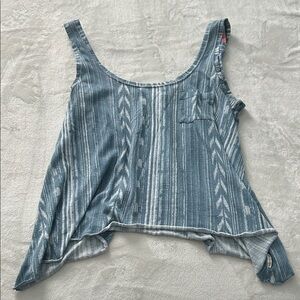 Billabong Blue and White Striped Tank Top